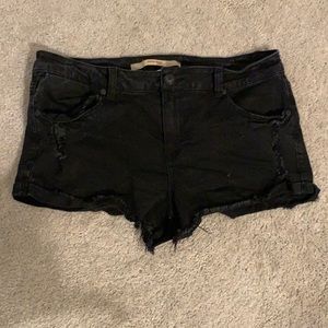 Distressed Mid-Rise Shorts